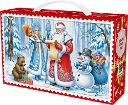КОРОБКА С ПЛАСТИКОВОЙ РУЧКОЙ "Снежные истории", УФ