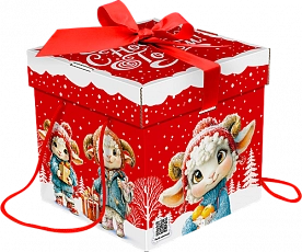 КОРОБКА КРЫШКА-ДНО "Кучеряшки", ВД матовый + глиттер