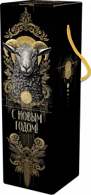 КОРОБКА ПОД ШАМПАНСКОЕ "Благополучие", Матовая ламинация + тиснение